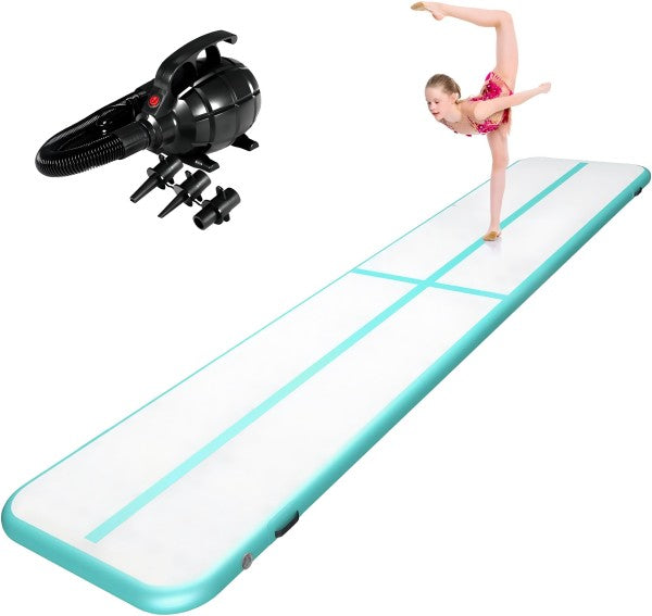 ZENOVA 16FT Inflatable Gymnastics Mat for Home Use Tumbling, Training, Cheerleading,Yoga,Water Lake with Electric Air Pump
