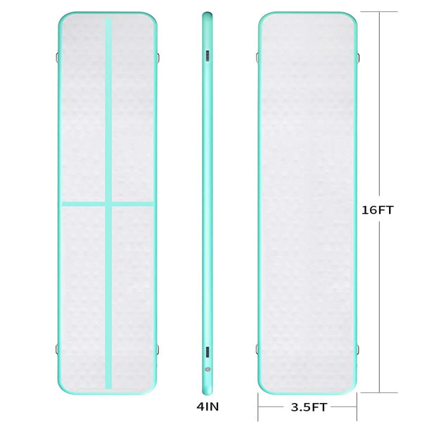 ZENOVA 16FT Inflatable Gymnastics Mat for Home Use Tumbling, Training, Cheerleading,Yoga,Water Lake with Electric Air Pump