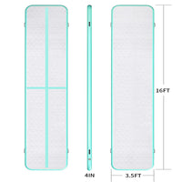 ZENOVA 16FT Inflatable Gymnastics Mat for Home Use Tumbling, Training, Cheerleading,Yoga,Water Lake with Electric Air Pump