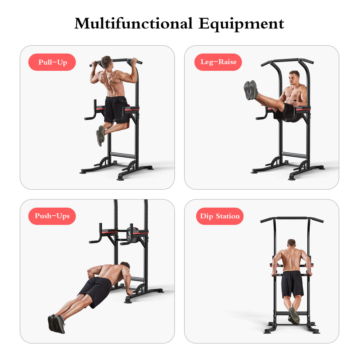 ZENOVA Multi-Function Power Tower Pull Up Bar Dip Bar Gym Equipment for Home
