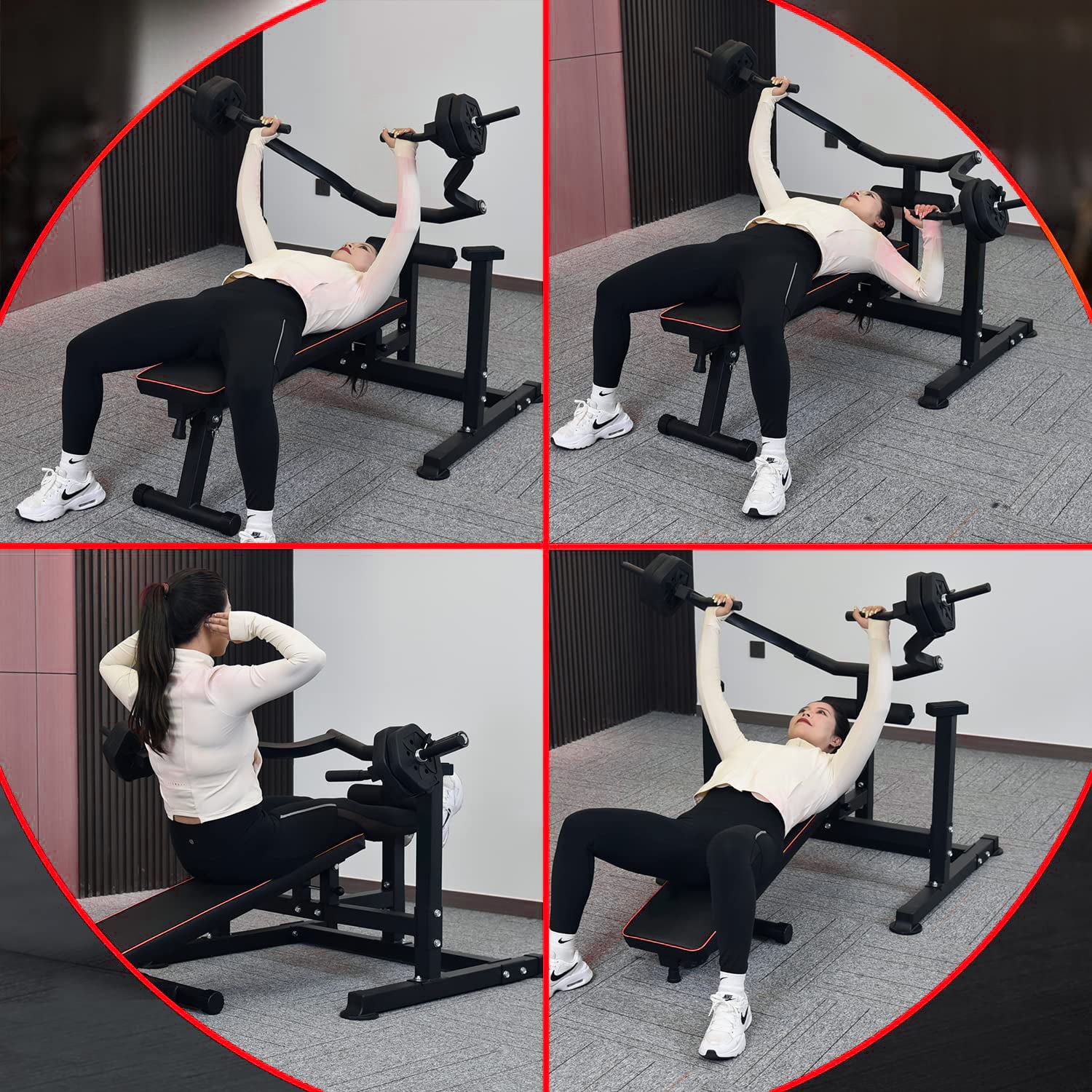 ZENOVA Bench Press Set Chest Press Machine with Independent Convergin