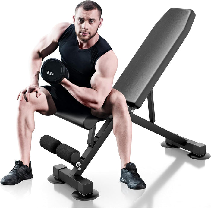 ZENOVA Weight Bench Workout Bench for Incline Decline Exercise 500LBS Weight Capacity Home Gym Bench Fast Folding
