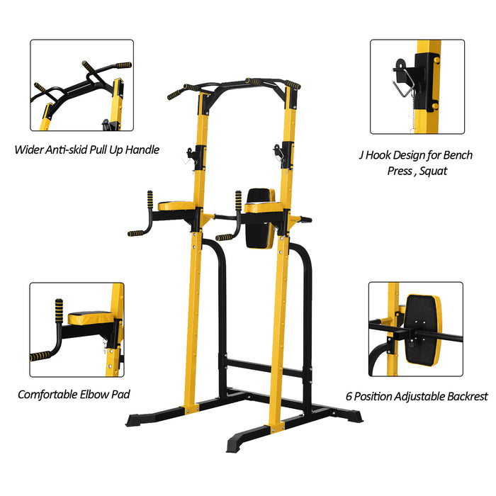 ZENOVA Power Tower Pull Up Bar Station Multi-Function Gym Equipment for Dip Stand Pull up Chin Up, Home Strength Gym Equipment,Power Rack
