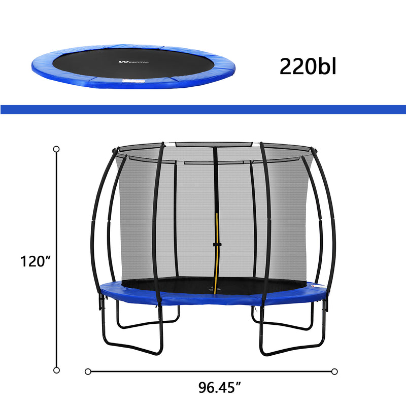 ZENOVA 10 FT Trampoline with Safety Enclosure Net