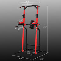 ZENOVA Power Tower Pull Up Bar Station Multi-Function Gym Equipment for Dip Stand Pull up Chin Up, Home Strength Gym Equipment,Power Rack