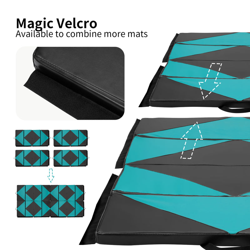 BestFit Gymnastics Mat Tumbling Mat for Kids 3'x6'x1.7'' Thick Gym Workout Mats Foldable Exercise Mat Floor Mat