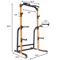 ZENOVA Power Rack Squat Stand with J-Hooks, Fitness Multi-Function Power Tower Dip Station Squat Stand, 800LBS Weight Capacity