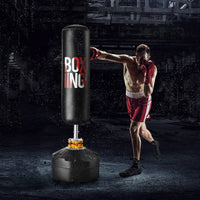 ZENOVA Punching Bag with Stand Heavy Boxing Bag Freestanding with 12 Suction Cup Base, Kickboxing for Adults & Youth Home Office Fitness Workout