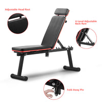 ZENOVA Weight Bench - Wesfital Workout Bench Foldable Strength Training Bench Utility Bench Incline Bench Exercise Bench For Home Gym Fitness